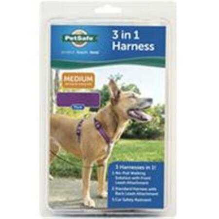 PET SAFE 3 in 1 Harness No-Pull Walking Solution, Plum - Large 536300